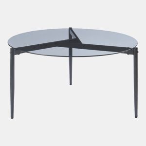 Mesa de centro Ulökantaa redonda vidro fumado Ø80x40 cm Cinzento en.casa