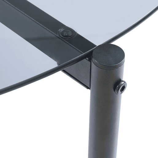 Mesa de centro Ulökantaa redonda vidro fumado Ø80x40 cm Cinzento en.casa