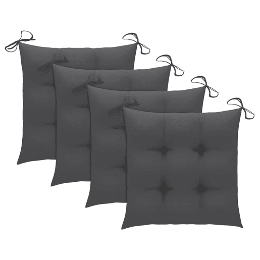 Cadeiras de jardim - Cadeiras de exterior dobráveis c almofadões 4 pcs teca maciça