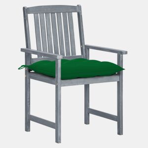 Cadeiras de jardim - Cadeiras de exterior com almofadões 4 pcs acácia maciça cinza