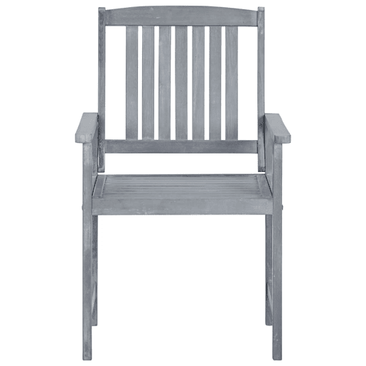 Cadeiras de jardim - Cadeiras de exterior com almofadões 4 pcs acácia maciça cinza Cadeiras de jardim - Cadeiras de exterior com almofadões 4 pcs acácia maciça cinza
