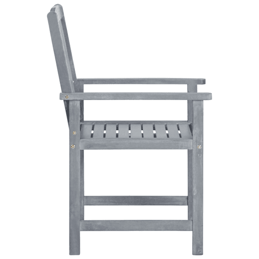Cadeiras de jardim - Cadeiras de exterior com almofadões 4 pcs acácia maciça cinza Cadeiras de jardim - Cadeiras de exterior com almofadões 4 pcs acácia maciça cinza