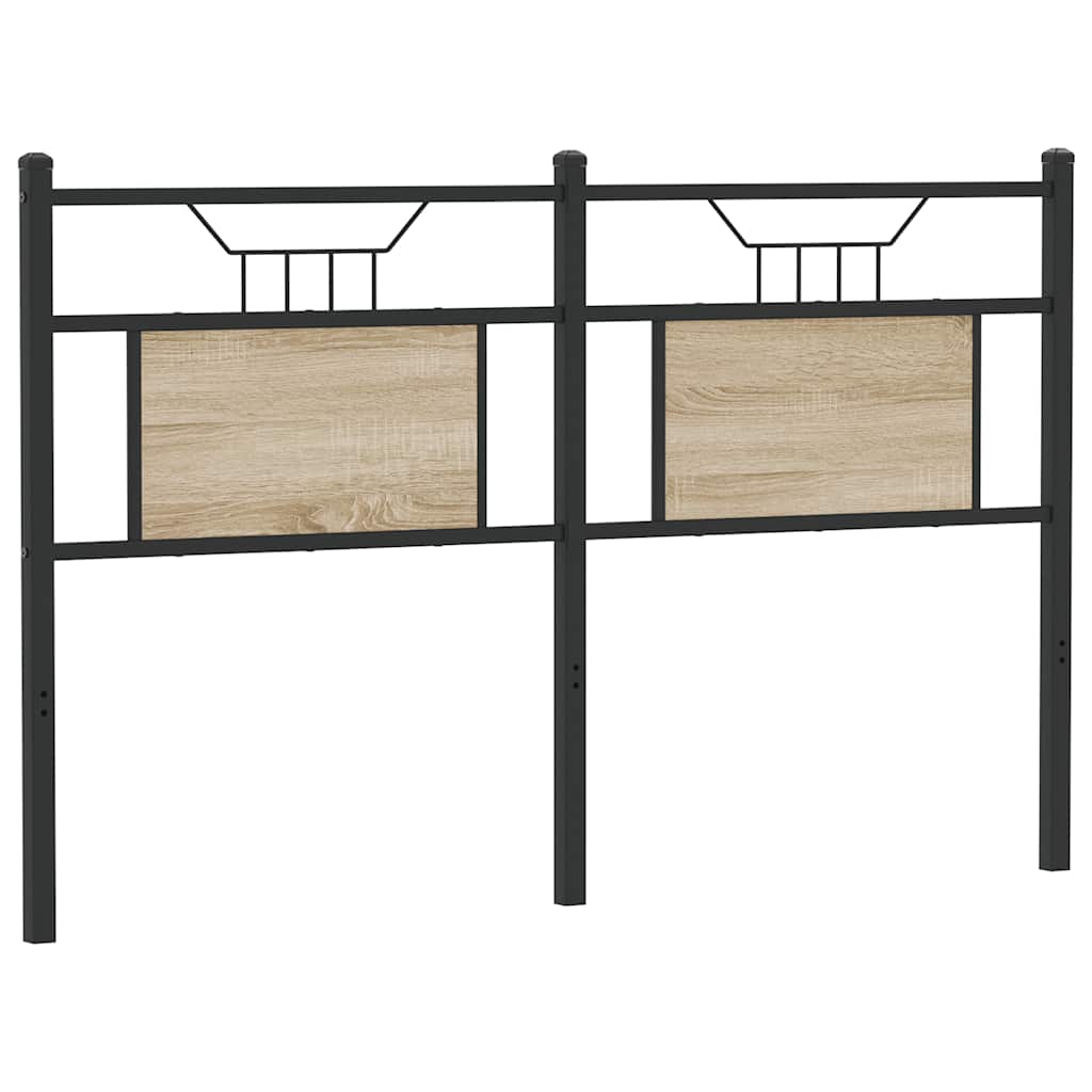 Cabecero de madera de ingeniería y acero roble sonoma 150 cm