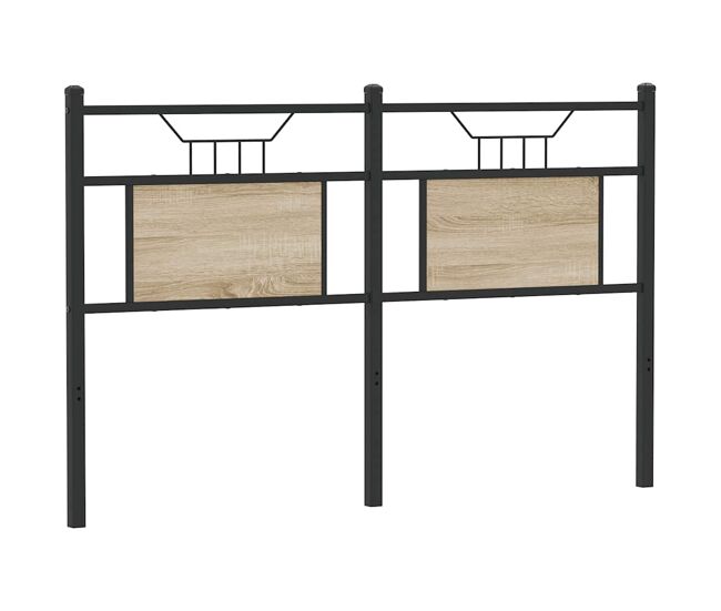 Cabecero de madera de ingeniería y acero roble sonoma 150 cm