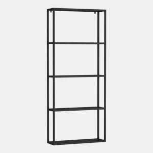 Elegante prateleira de parede em aço 140 x 60 x 18 cm preta 03_0007034