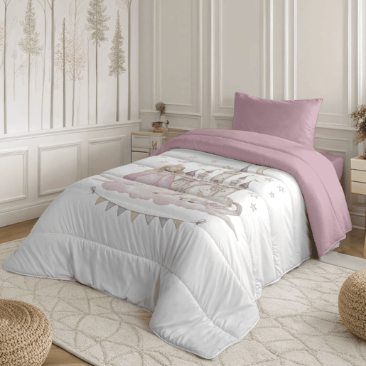 Naturals - Edredom Nórdico Estampado Cama 90 - Infantil - 100% Poliéster Microfibra - 300g - AURORA