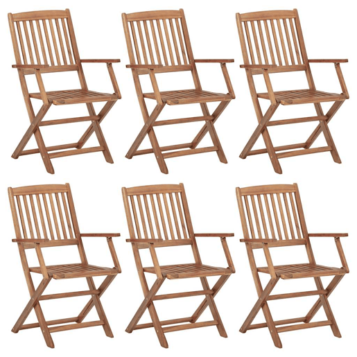 Cadeiras de jardim - Cadeiras de exterior dobráveis 6 pcs madeira de acácia maciça