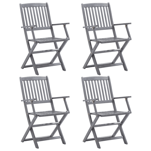 Cadeiras de jardim - Cadeiras de exterior dobráveis 4 pcs madeira acácia maciça