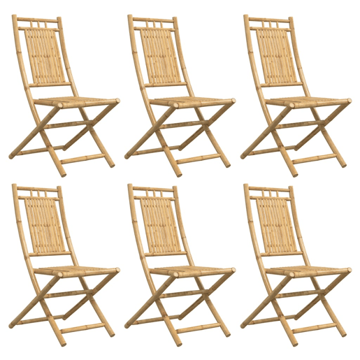 Cadeiras de jardim - Cadeiras de exterior dobráveis 6 pcs 46x66x99 cm bambu
