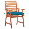Cadeiras de jantar p jardim - Cadeiras de exterior 3 pcs c almofadões acácia maciça