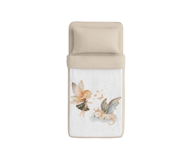 Naturals - saco nórdico estampado cama 90 - infantil - sin relleno - incluye 1 funda de almohada - 100% algodón - elia