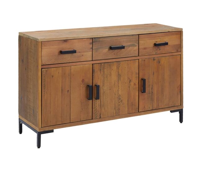 Aparador cómoda mueble de almacenaje organizador cocina salón salón 110 x 35 x 70 cm madera maciza de pino marrón 02_0035716
