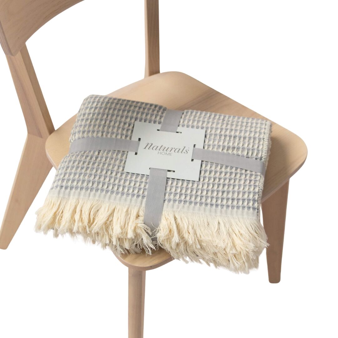 Naturals - manta nido - 90% algodón - 10% poliéster - 140x190 cm - gris