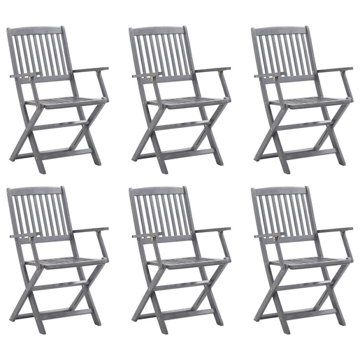 Cadeiras de exterior - Cadeiras de jardim dobráveis 6 pcs madeira de acácia maciça