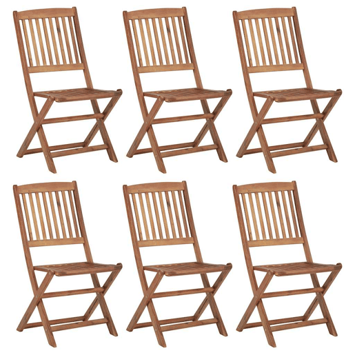 Cadeiras de jardim - Cadeiras de exterior dobráveis 6 pcs madeira de acácia maciça