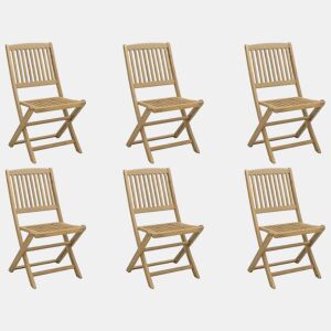 Cadeiras de jardim - Cadeiras de exterior dobráveis 6 pcs 48,5x57x90 cm acácia maciça