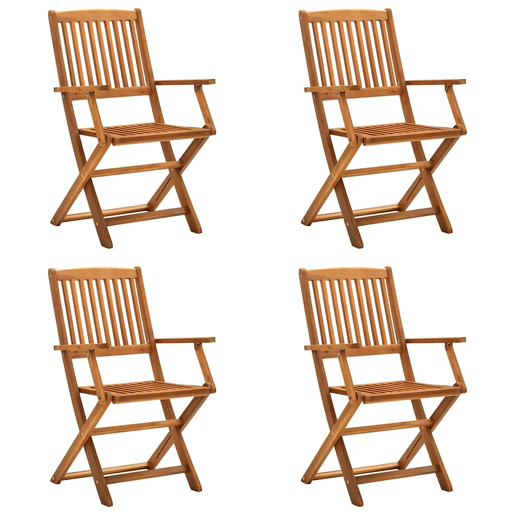 Cadeiras de jardim - Cadeiras de exterior dobráveis 4 pcs madeira acácia maciça