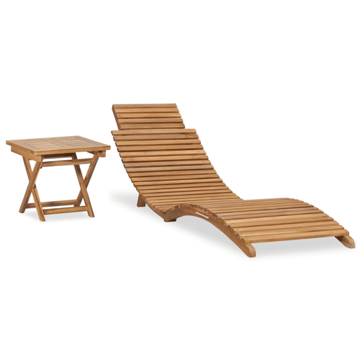 Espreguiçadeira espreguiçadeira para banhos de sol jardim cama terraço mobiliário de exterior dobrável com mesa de madeira maciça de teca 02_0012863