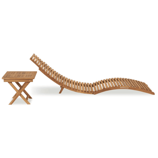 Espreguiçadeira espreguiçadeira para banhos de sol jardim cama terraço mobiliário de exterior dobrável com mesa de madeira maciça de teca 02_0012863