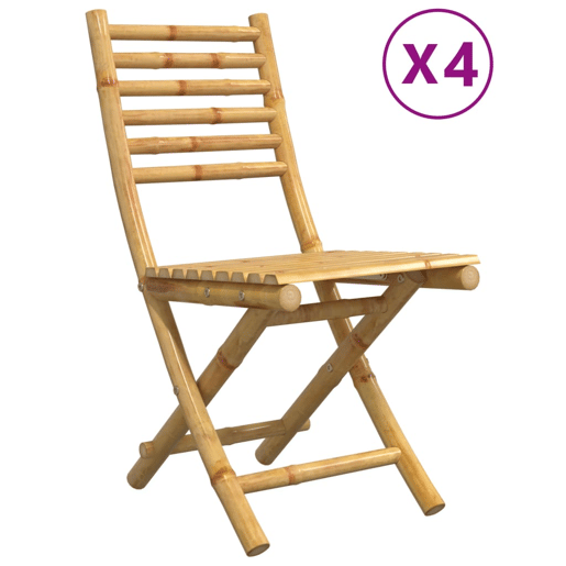 Cadeiras de jardim - Cadeiras de exterior dobráveis 4 pcs 43x54x88 cm bambu