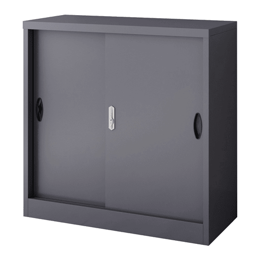 Armário de escritório armário de armazenamento para oficina de escritório quarto escritório aço aço lacado rieti 90 x 40 x 90 cm cinza escuro 03_0006344