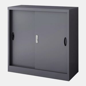 Armário de escritório armário de armazenamento para oficina de escritório quarto escritório aço aço lacado rieti 90 x 40 x 90 cm cinza escuro 03_0006344
