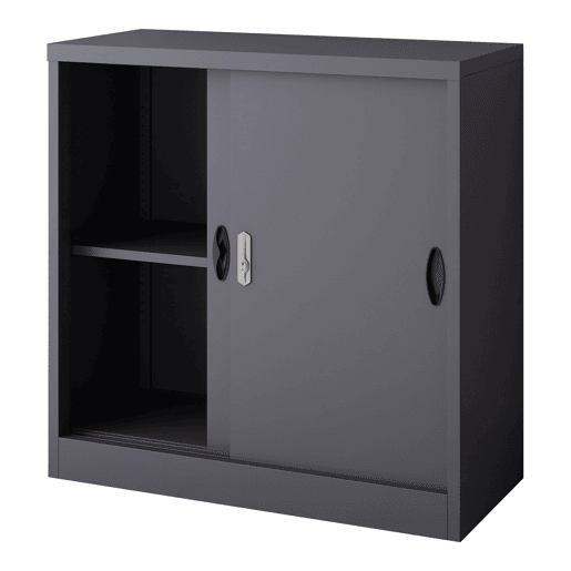 Armário de escritório armário de armazenamento para oficina de escritório quarto escritório aço aço lacado rieti 90 x 40 x 90 cm cinza escuro 03_0006344