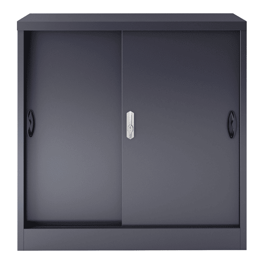Armário de escritório armário de armazenamento para oficina de escritório quarto escritório aço aço lacado rieti 90 x 40 x 90 cm cinza escuro 03_0006344