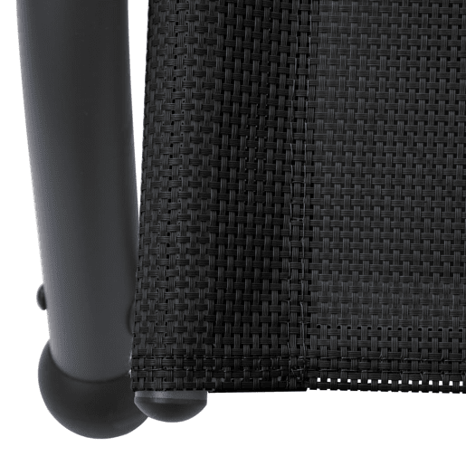 Espreguiçadeira espreguiçadeira para banhos de sol cama de jardim terraço mobiliário duplo de exterior com toldo de têxtil preto 02_0012722