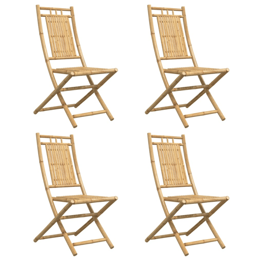 Cadeiras de jardim - Cadeiras de exterior dobráveis 4 pcs 46x66x99 cm bambu