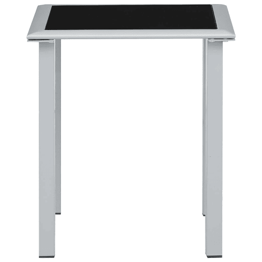 Conjunto de 2 espreguiçadeiras espreguiçadeira para banhos de sol jardim cama terraço móveis de exterior com mesa de alumínio preto 02_0012074