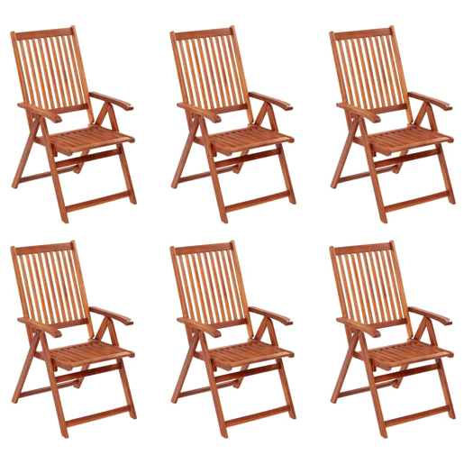 Cadeiras de jardim - Cadeiras de exterior dobráveis 6 pcs madeira de acácia maciça