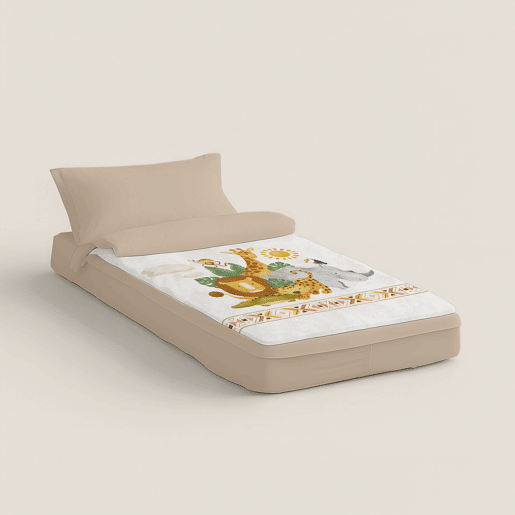 Naturals - Saco Nórdico Estampado Cama 90 - Infantil - Sem enchimento - Inclui 1 Fronha - 100% Algodão - SAFARI