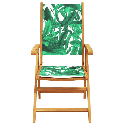 Cadeiras jardim - Cadeiras exterior reclin. 8 pcs tecidomadeira maciça verde
