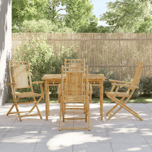 Cadeiras de jardim - Cadeiras de exterior dobráveis 4 pcs 53x66x99 cm bambu
