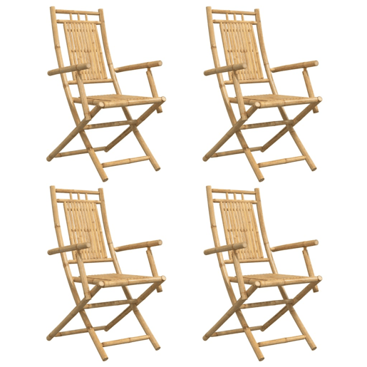 Cadeiras de jardim - Cadeiras de exterior dobráveis 4 pcs 53x66x99 cm bambu