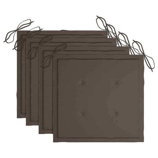 Cadeiras de jardim - Cadeiras de exterior c almofadões cinza-acast. 3 pcs teca maciça