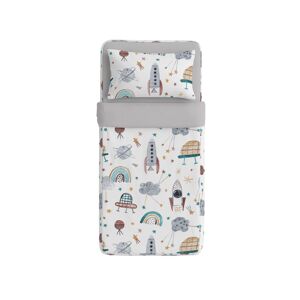 Naturals - Saco Nórdico Estampado Cama 90 - Infantil - Sem enchimento - Inclui 1 Fronha - 100% Algodão - ROCKET