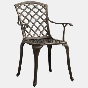 Lote de 2 Cadeiras de jardim - Cadeiras de exterior alumínio fundido bronze
