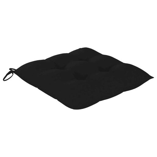 Cadeiras de jardim - Cadeiras de exterior c almofadões pretos 3 pcs teca maciça