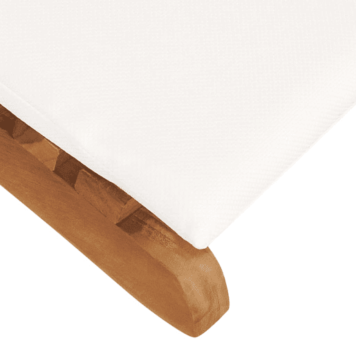 Espreguiçadeira espreguiçadeira espreguiçadeira jardim cama terraço mobiliário de exterior dobrável com almofada branca creme madeira teca 02_0012835