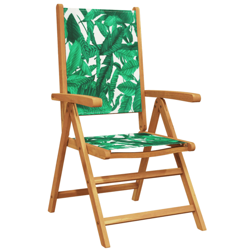 Cadeiras jardim - Cadeiras exterior reclin. 4 pcs tecidomadeira maciça verde