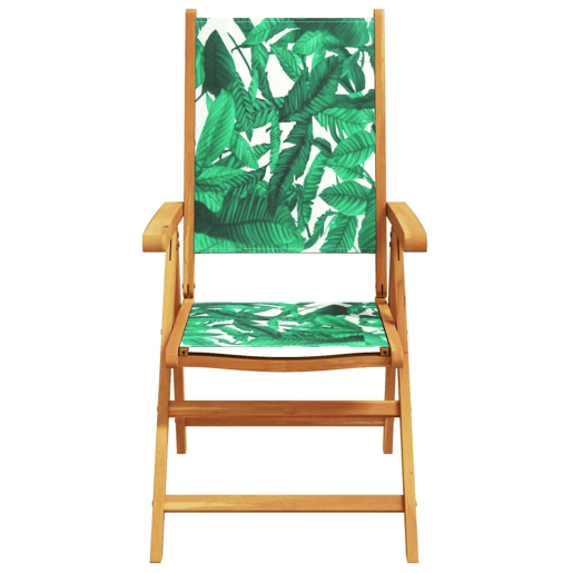 Cadeiras jardim - Cadeiras exterior reclin. 4 pcs tecidomadeira maciça verde