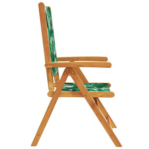 Cadeiras jardim - Cadeiras exterior reclin. 4 pcs tecidomadeira maciça verde