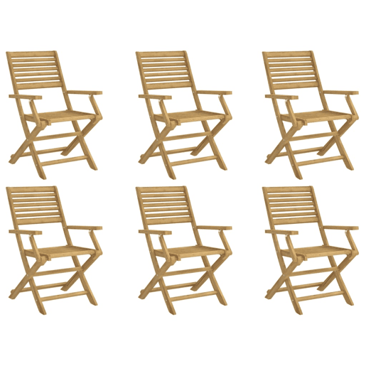 Cadeiras jardim - Cadeiras exterior dobráveis 6 pcs 54,5x61,5x86,5 cm acácia maciça