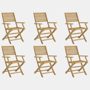 Cadeiras jardim - Cadeiras exterior dobráveis 6 pcs 54,5x61,5x86,5 cm acácia maciça