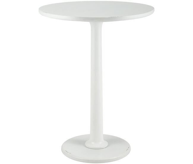 Mesa auxiliar Farragut Madera Blanco antiguo Ø 50 cm