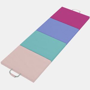 SPORTNOW Tapete de Ginástica Dobrável com Espessura de 5 cm Tapete de Exercício com Pegas de Transporte e Bolsa Tapete de Ginástica para Yoga Aeróbica Artes Marciais 180x60x5 cm Multicor