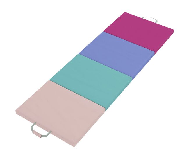 Sportnow colchoneta gimnasia plegable de grosor de 5 cm, tapete de ejercicio con asas de transporte, bolsa, esterilla de gimnasia para yoga, aeróbic,
