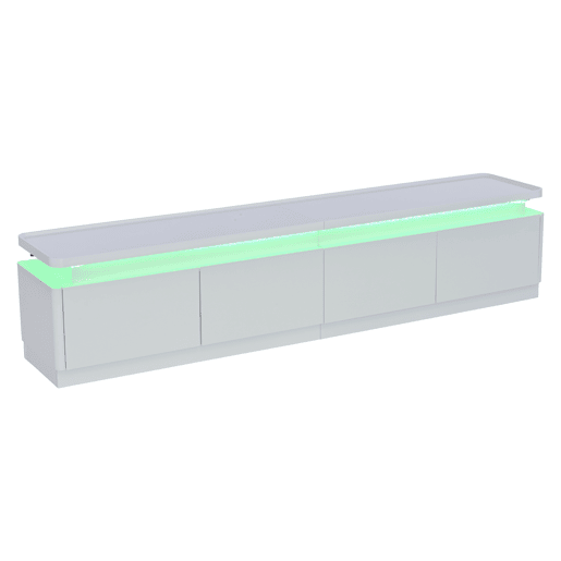 Móvel de TV 180 cm de painel de partículas com 4 gavetas e luz led,branco